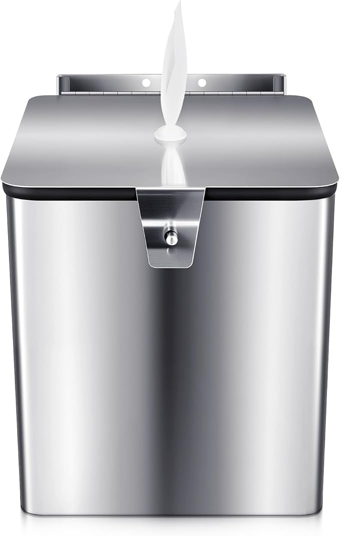 Zonon Stainless Steel Wall Mount Disinfectant Wipe Dispenser Fits Sanitizing and Disinfecting Wipes on Rolls 11 x 10'' for Fitness Clubs Schools Commercial and Residential Facilities(Square)
