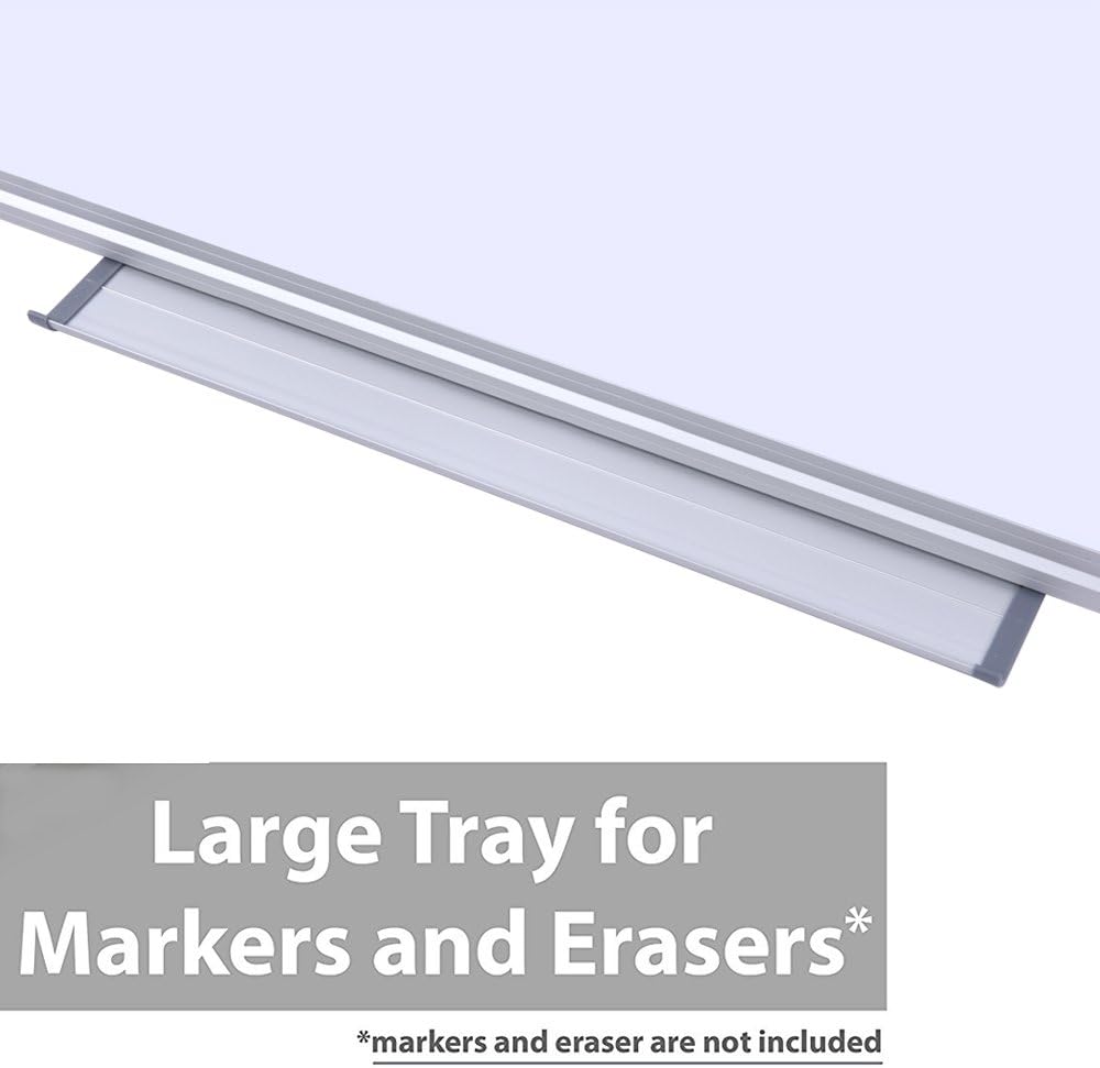 72" x 40" Magnetic Dry Erase Board with Pen Tray | Extra Large Wall Mounted Aluminum Frame Whiteboard for Office, Classroom & Home | Premium Presentation Board for Meetings & Planning