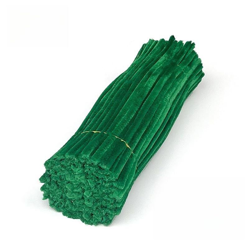100 Pieces Pipe Cleaners Chenille Stem, Green Pipe Cleaners Set for Pipe Cleaners Christmas Tree DIY Arts Crafts Decorations, Chenille Stems Pipe Cleaners (Dark Green)