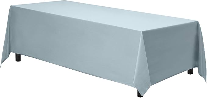 Gee Di Moda Rectangle Tablecloth - 70 x 120 Inch Baby Blue Table Cloth for 6 or 8 Foot Rectangle Tables - Heavy Duty Washable Fabric - for Holiday Party, Dinner, Weddings, Baby Shower & Events