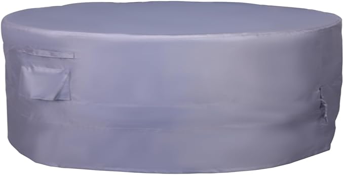 Round Patio Furniture Cover, Heavy Duty and Waterproof for Outdoor Furniture covers, Round outdoor table cover, Patio table cover 84"DIA x 31"H Grey