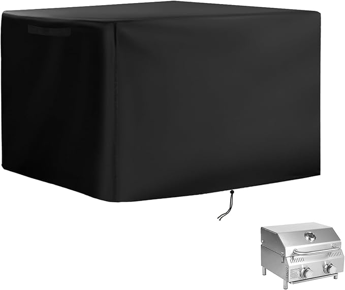 Grill Cover for Bestfire Tabletop 2 Burners Gas Grill, Heavy-Duty 600D Tabletop BBQ Cover for Bestfire Portable BBQ Griddle