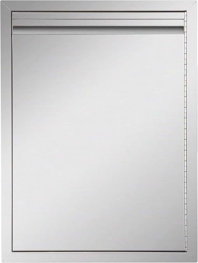 Outdoor Kitchen Door 18" W x 21" H inch Double Wall Door Panel Stainless Steel BBQ Single Door Flush Mount for Outdoor Kitchen Island(w/Right Swing)
