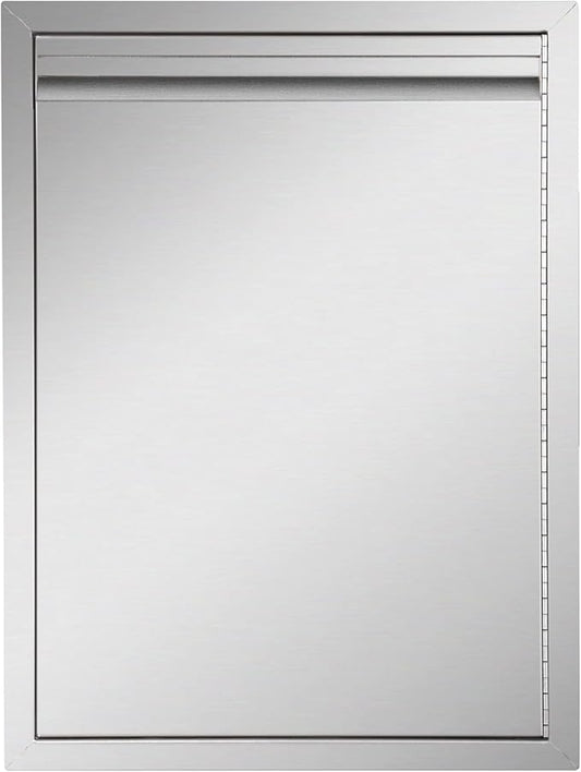 Outdoor Kitchen Door 18" W x 21" H inch Double Wall Door Panel Stainless Steel BBQ Single Door Flush Mount for Outdoor Kitchen Island(w/Right Swing)