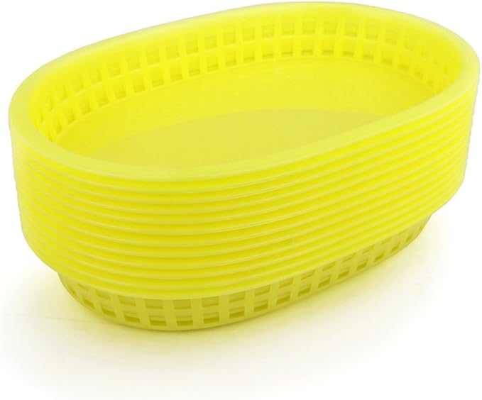 New Star Foodservice 44096 Fast Food Baskets, 10.5 x 7 Inch, Set of 36, Yellow