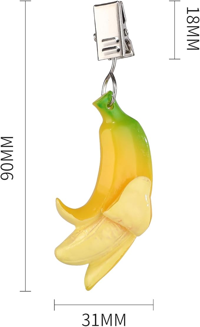 TwoFish Home Set of 4 Resin Banana Tablecloth Weights Clips Handicraft Banana Tablecloth Clamps Pack of 4