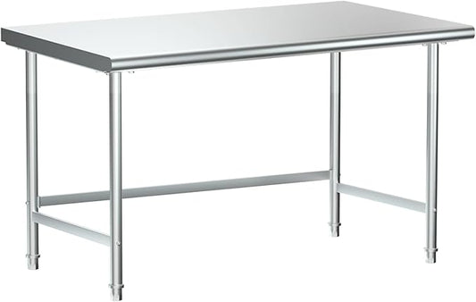 Treshin Open Base Stainless Steel Table 24" X 48", Commercial Heavy Duty Prep & Work Table for Kitchen, Restaurant, Home, Hotel, Laundry