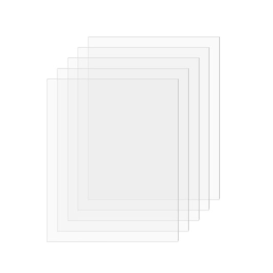 SimbaLux Acrylic Sheet Clear Plexiglass 8” x 10” 0.04” Thick (1mm) Pack of 5 Transparent Plastic Plexi Glass Board with Protective Paper for Photo Frame Replacement, DIY Display Projects, Craft