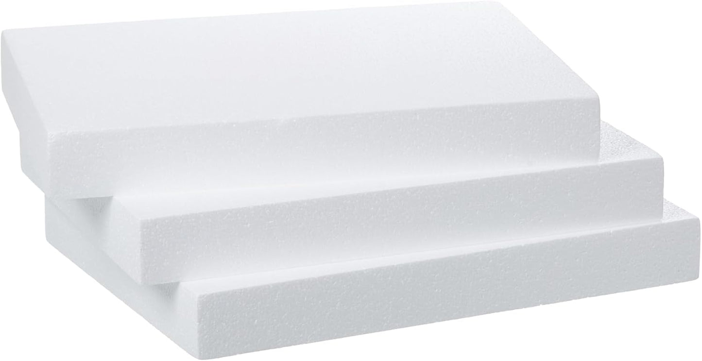 Crafare 3 Pack Craft Foam Blocks 16X12X2in Polystyrene Brick Rectangle for Arts School Projects Sculptures Floral Arrangements Modeling and Centerpieces