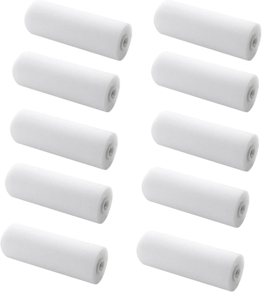 4 inch Paint Roller Covers,Foam Refill for Paint Rollers,Naps for Paint Roller Brush, Small Roller Nap with High Density Sponge Paint Roller Sleeve Replacements(10 Pieces)