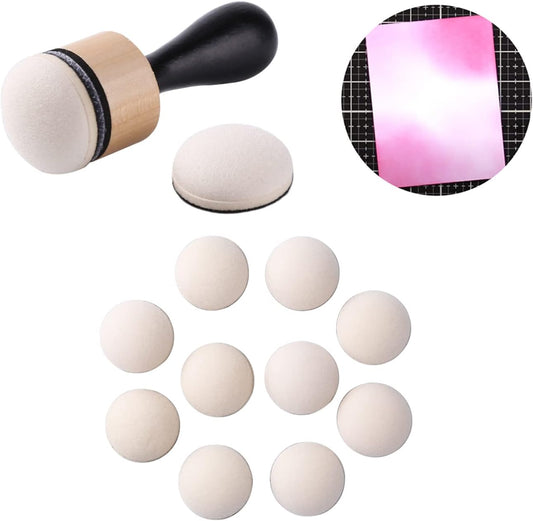 Mini Ink Blending Tool,with Foams Replacement Refill Foam Tool for Foams Scrapbooking Painting Drawing Art Supplies Handle Ink Tools Embossing Stencils