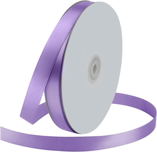 5/8" Wide x 100 Yards Single Face Polyester Satin Ribbon, Satin Ribbon for Crafts, Gift, Hair Bows, Wedding Party Decoration, Bow Making & Other Projects (Lavender)