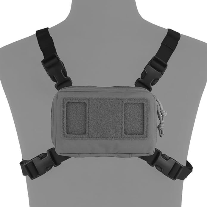 FoldPanel Tactical Chest Vest Pouch Set, Chest Rig Phone Mount as 4.7-6.7" Phone Plate Carrier Accessory with Pouch Cover