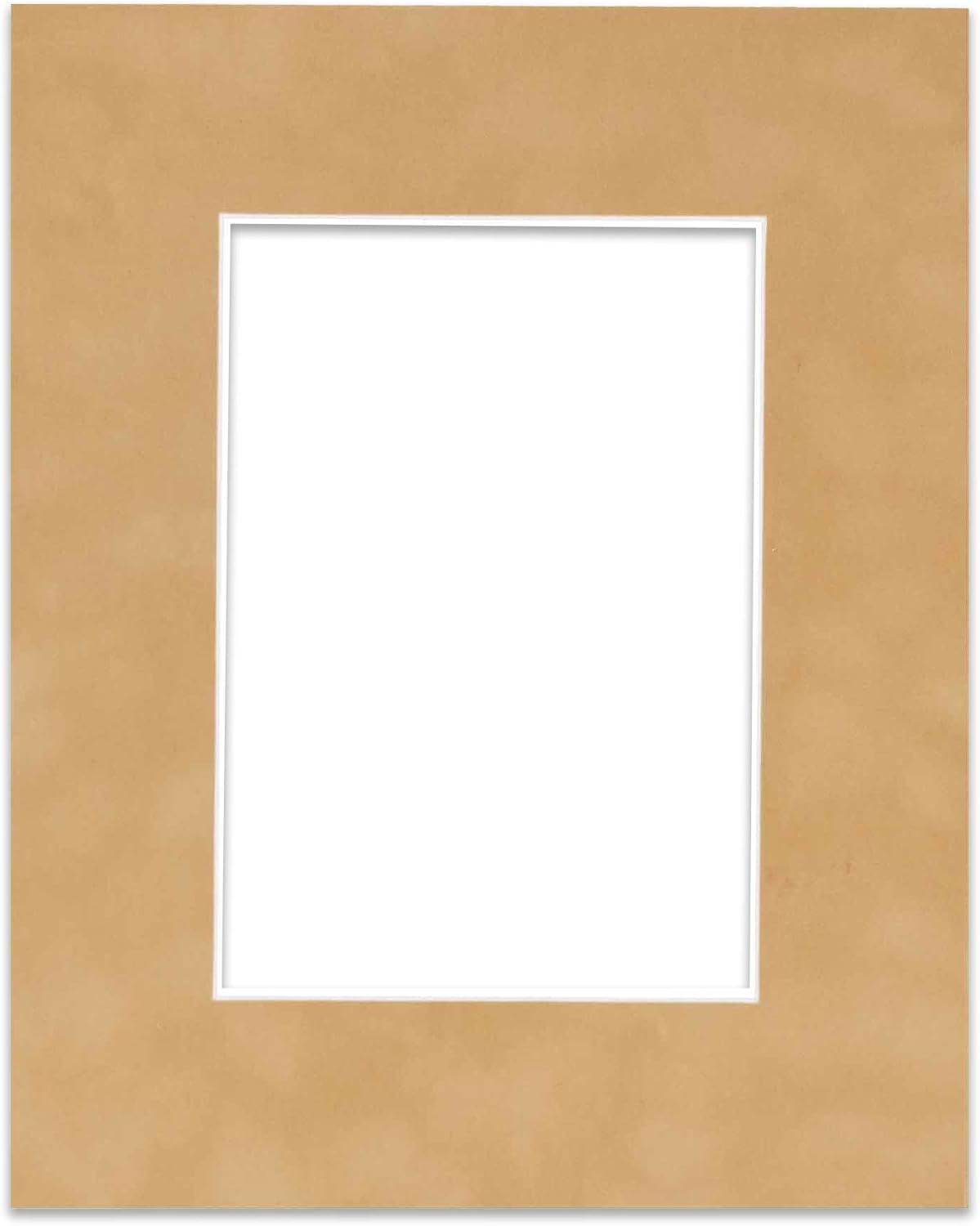 Pack of TEN 11x14 Mats Bevel Cut for 8.5x11 Photos - Acid Free Beige Suede Precut Matboards For Pictures, Photos, Framing - 4-ply Thickness