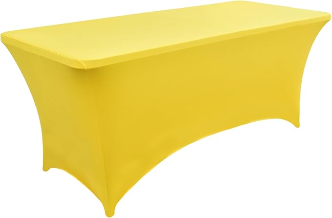 2-Pack 6ft Spandex Table Covers for Rectangle Standard Folding Tables - Wrinkle Resistant Stretch Tablecloths - Ultimate Fitted Table Protector for Parties, Trade Shows, Banquet
