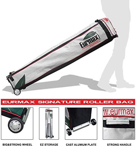 Eurmax USA 10'x10' Pop-up Canopy Tent Commercial Instant Canopies with 4 Removable Zipper End Side Walls and Roller Bag, Bonus 4 SandBags(Field Green)