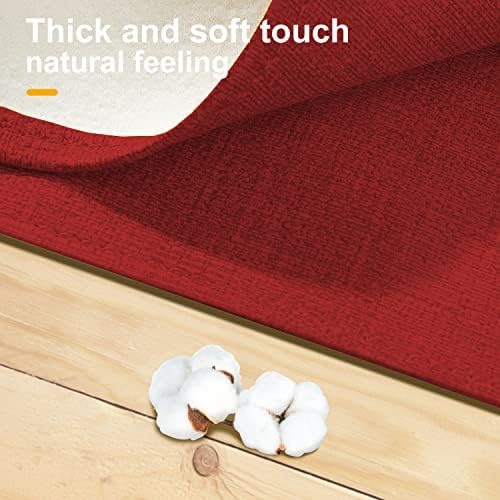 Waterproof Wipeable Table Runner, Thick Farmhouse Runner, Dresser Runner, Rustic Table Runner for Kitchen, Dining Room, Bedroom, Living Room, Indoor and Outdoor (108'', Red)