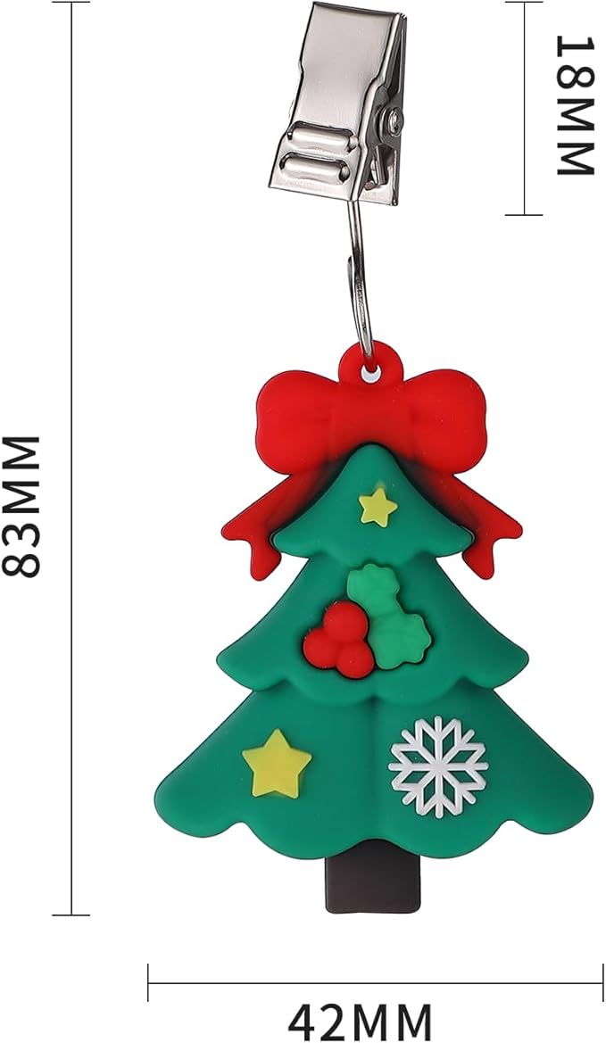 TwoFish Home Set of 4 Xmas Tree Tablecloth Weight Clamps Xmas Tree Style Decoration Tablecloth Weight Clamps Pack of 4