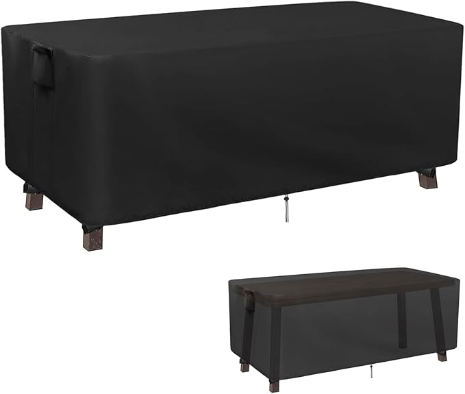 Kingling Patio Table Covers, Rectangular Outdoor Dining Table Cover 71 inch Outdoor Coffee Table Covers Waterproof Heavy Duty Patio Furniture Covers for Outside-71''L x 36''W x 29''H Inch (Black)