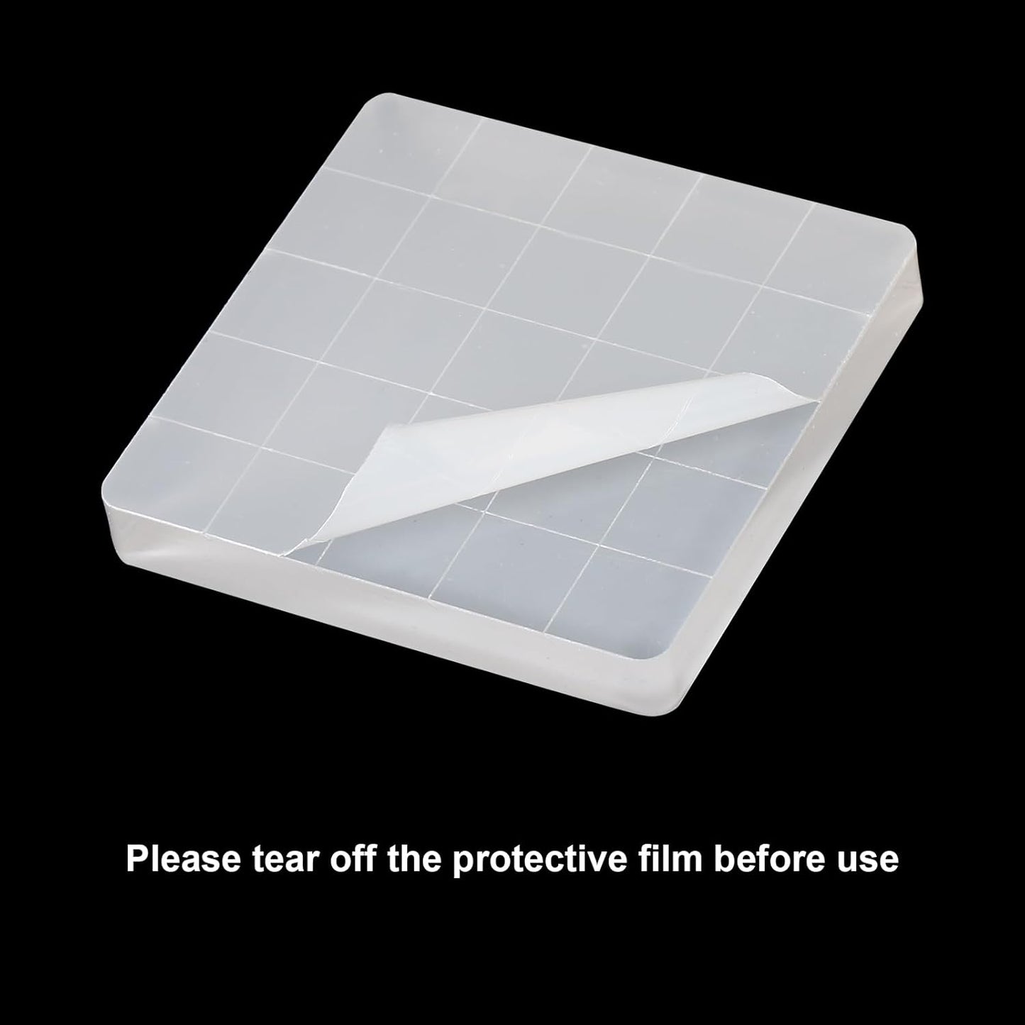 PATIKIL 2"x2" Acrylic Stamp Block, 6Pcs Clear Stamping Block with Grid Lines Decorative Mounting Blocks Square for Scrapbooking DIY Crafts Card Making