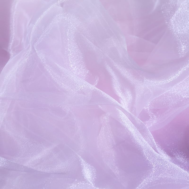 Fynite Baby Pink Organza Fabric by The Yard | 2 Yard Long | 44" Wide | Bridal Soft Sheer Organza Tulle for DIY Wedding Dress Fashion Craft Decorations