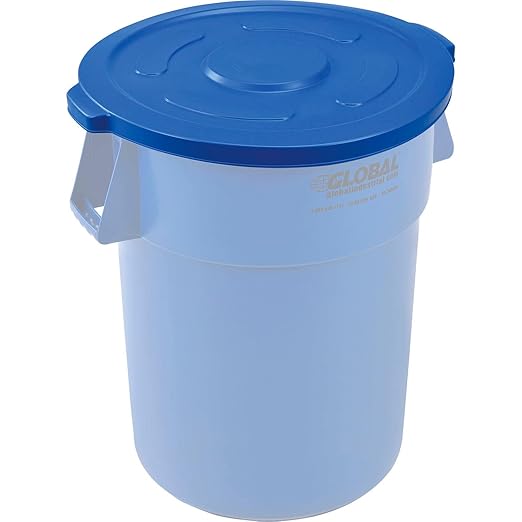 Global Industrial 55 Gallon Garbage Can Lid, Blue