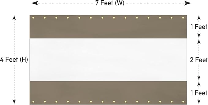 Covers & all Outdoor Clear Panel Curtain, 12 oz Vinyl Outdor Curtains for Patio, Waterproof & Weather Resistant Tarp with Brass Grommets for Pergola, Porch, Gazebos, Balcony (4' H x 7' W feet, Beige)