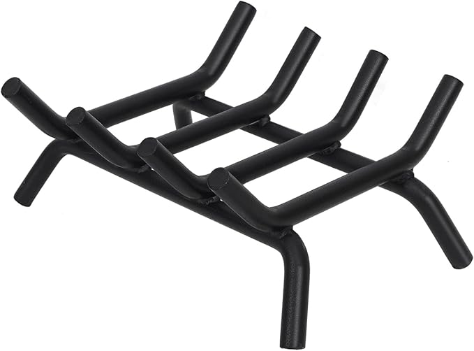 Fireplace Grate 14 inch - Fireplace Log Grates Heavy Duty Solid Round Steel | Log Grate for Fireplace No Assembly Required, Burning Wood Stove Grate for Indoor Chimney Hearth, Outdoor Camping