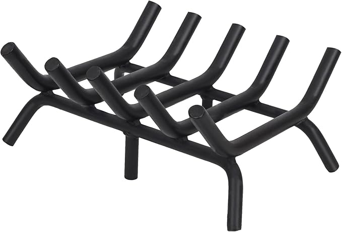 Fireplace Grate 17 inch - Fireplace Log Grates Heavy Duty Solid Round Steel | Log Grate for Fireplace No Assembly Required, Burning Wood Stove Grate for Indoor Chimney Hearth, Outdoor Camping