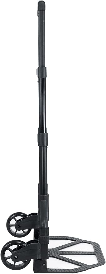 Rockville GigMate 154 lbs DJ/Musician Aluminum Trolley Hand Truck, Folds Flat, Large Rubber Wheels, Bungee Cord Included, Adjustable Height, for DJs and Musicians Transporting Gear
