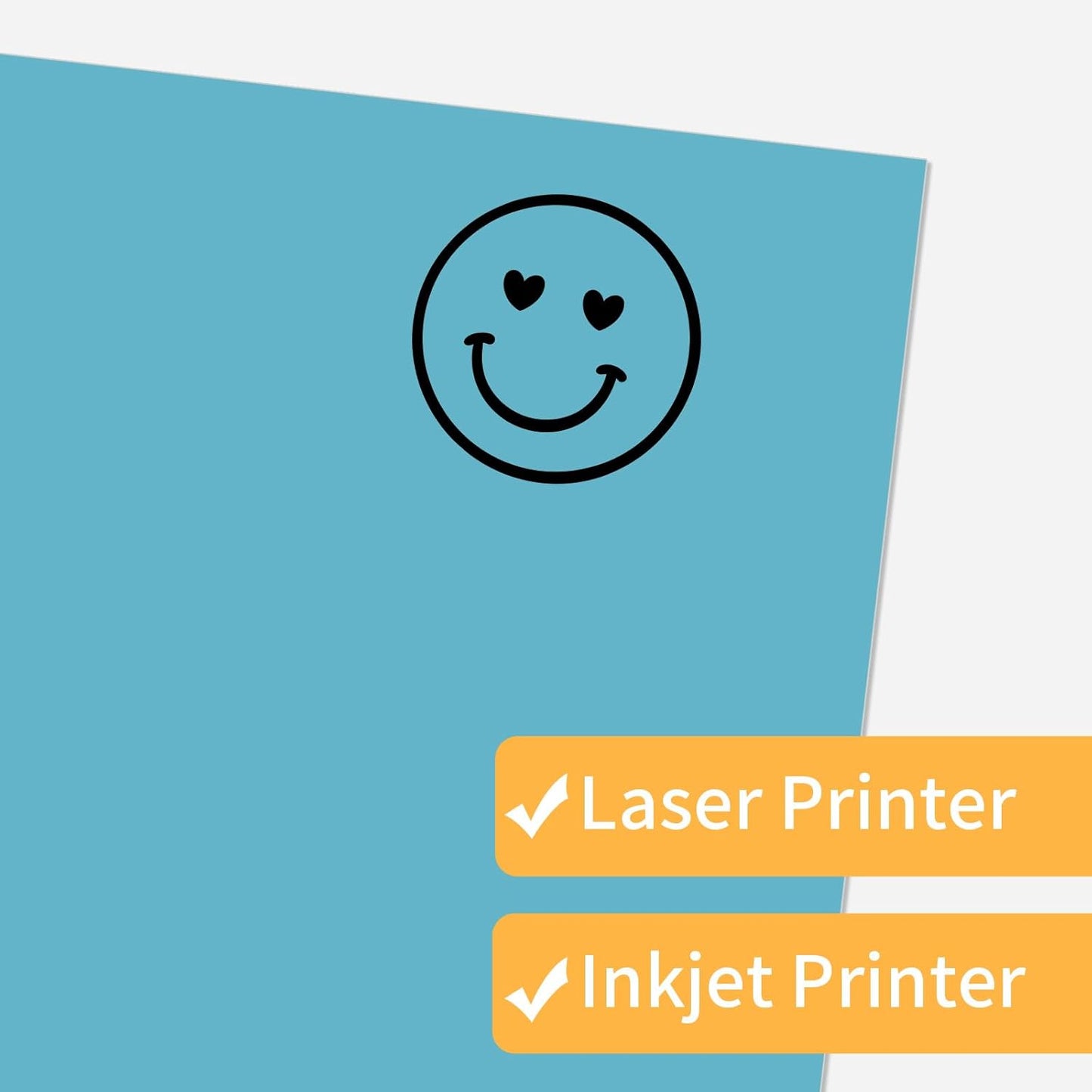 Printable Sticker Paper, 20 Sheets Lake Blue Printable Sticker Paper, Laser/Inkjet Printing- Matte, Letter Size (8.5" x 11")