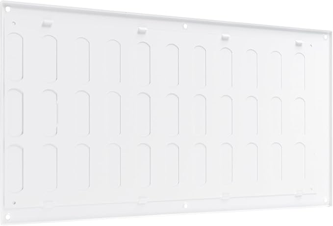 Vent Systems 16" x 8" Inch (Outer Dimensions) Metal Air Vent Grille - White Adjustable Register Vent Cover - Open/Close Air Supply Intake Wall Vent - Heating/Cooling Ceiling Grille for House, Garage