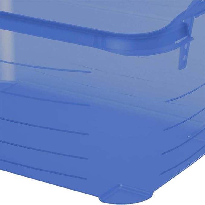 Life Story 6 Pack Light Duty Stackable Storage Bin, 55 Quart Home Organizer, Versatile Lightweight Locking Bins with Carrying Handles, Blue