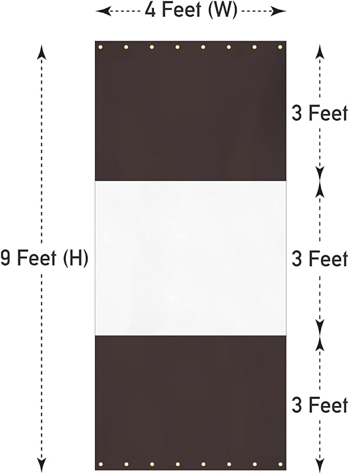 Covers & all Outdoor Clear Panel Curtain, 12 oz Vinyl Outdor Curtains for Patio, Waterproof & Weather Resistant Tarp with Brass Grommets for Pergola, Porch, Gazebos, Balcony (9' H x 4' W feet, Coffee)