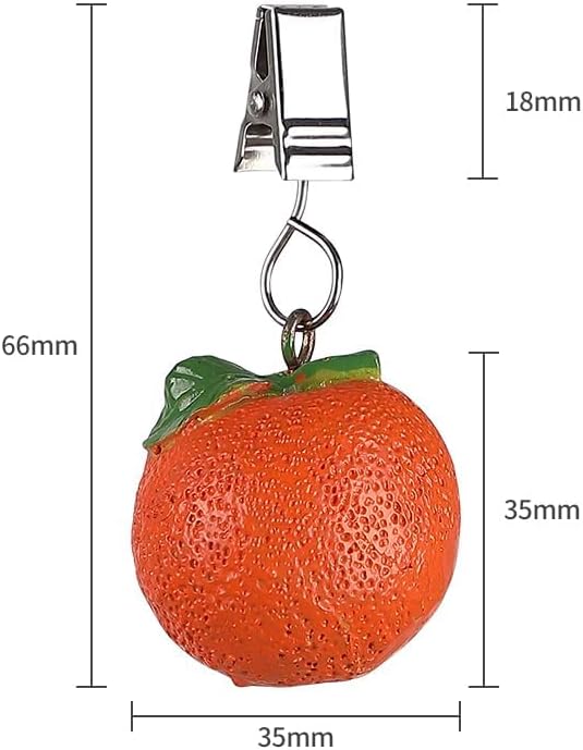 TwoFish Home Set of 4 Orange Fruits Resin Tablecloth Weights Clips Orange Fruits Handicraft Tablecloth Clips Pack of 4