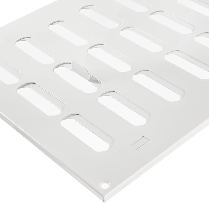 Repa Market 16" x 8" Inch (Outer Dimensions) White Adjustable Air Vent Cover - Galvanized Steel HVAC Air Vent Register - Heating, Cooling Toe Kick Vent Cover - Wall, Ceiling Return, Intake Air Grille