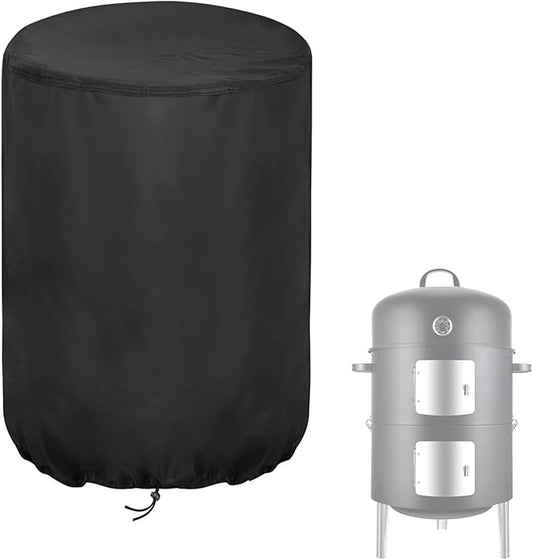 Smoker Cover Fit for Realcook Vertical 17 Inch Steel Charcoal Smoker, Waterproof Grill BBQ Cover Vertical Smoker Covers-22 D x 35" H