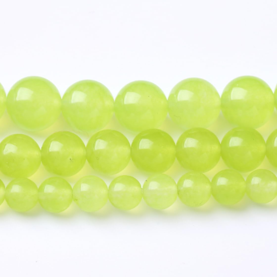 45PCS 8MM Natural Apple Green Chalcedony Beads Round Loose Stone Beads for Jewelry Making DIY Energy Stone Healing Power Bracelet 15"