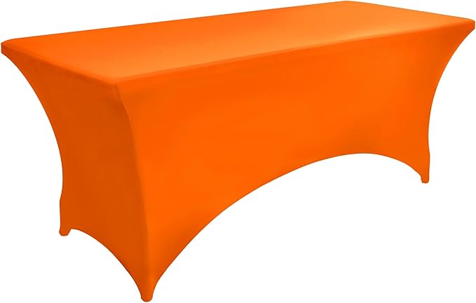 2-Pack 6ft Spandex Table Covers for Rectangle Standard Folding Tables - Wrinkle Resistant Stretch Tablecloths - Ultimate Fitted Table Protector for Parties, Trade Shows, Banquet