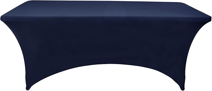 10-Pack 6ft Spandex Table Covers for Rectangle Standard Folding Tables - Wrinkle Resistant Stretch Tablecloths - Ultimate Fitted Table Protector for Parties, Banquet, Wedding