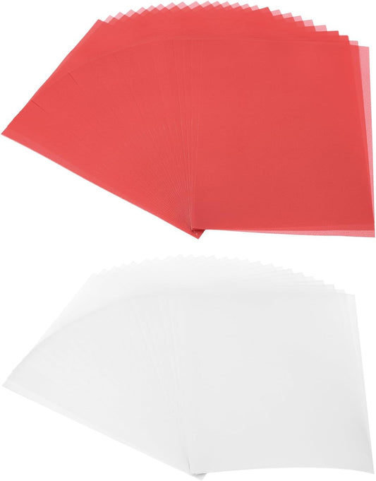 PATIKIL 60 Sheets Vellum Paper 8.5x11inches, Printable Translucent Paper 100GSM Colored for Invitations Laser Inkjet Printing Card Making Crafting Wedding Tracing, Red/White