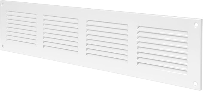 Repa Market 2-Pack Air Vent Cover 16x4 Inch (Outer Dimensions) White Galvanized Steel Louvered Grill Cover with Mesh Screen/Wall or Ceiling Vent/HVAC Register for Indoor and Outdoor Ventilation