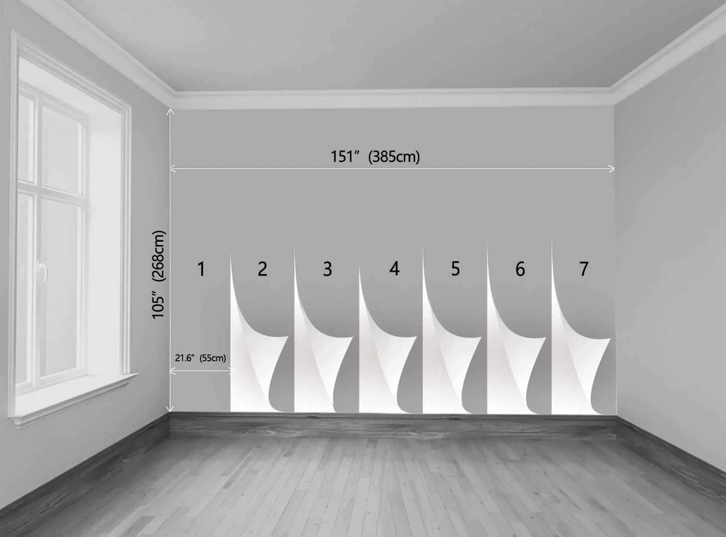 Forest Waterfall Wall Mural Wallpaper Large Nature Scenery Mural for Bedroom Living Room TV Background Sofa Wall（Not Peel and Stick）