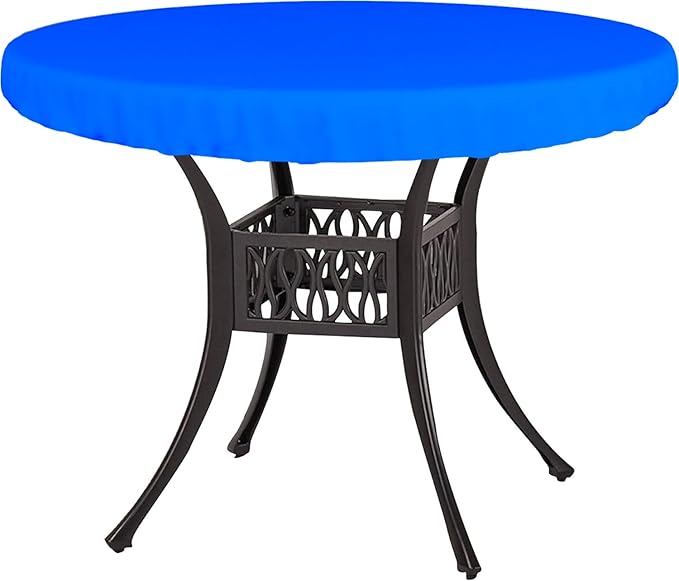 Covers & All Round Table Top Cover, 18 Oz Heavy Duty Waterproof UV & Weather Resistant Patio Table Cover, Outdoor Table Cover for Patio Outdoor Furniture & Coffee Table (60" Diameter x 4" H, Blue)