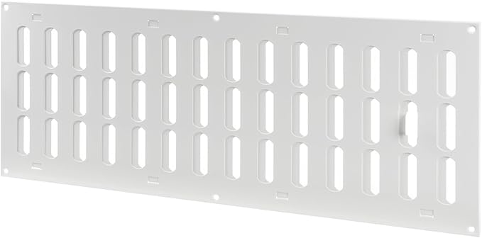 Repa Market 20" x 8" Inch (Outer Dimensions) White Adjustable Air Vent Cover - Galvanized Steel HVAC Air Vent Register - Heating, Cooling Toe Kick Vent Cover - Wall, Ceiling Return, Intake Air Grille
