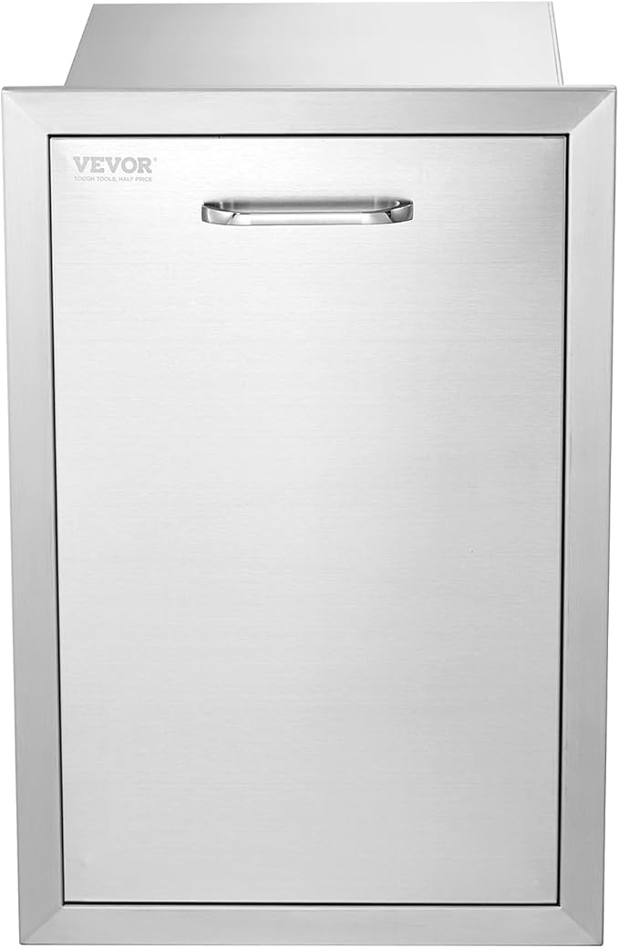 VEVOR Outdoor Kitchen Trash Drawer 16Wx22Hx16 D, Propane Tank Drawer, Stainless Steel Pull Out Trash with Handle, Outdoor Kitchen Cabinets Can Pull Out, BBQ Island Bin