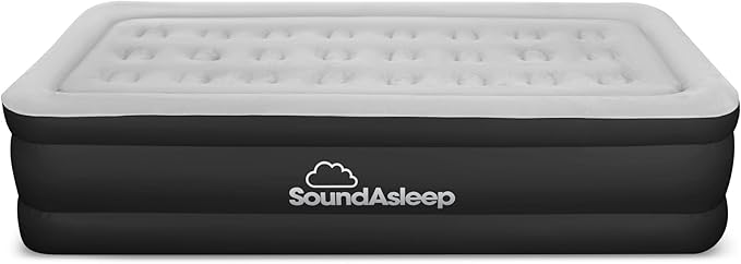 SoundAsleep Products Dream Series Luxury Air Mattress, ComfortCoil Technology, Built-in High Capacity Pump for Home, Camping- Double Height, Adjustable, Inflatable Blow Up, Portable (Twin XL Size)