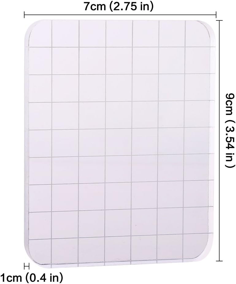CCINEE Clear Stamp Block Transparent Acrylic Block with Grid and Grip for Stamping Scrapbooking Craft Making