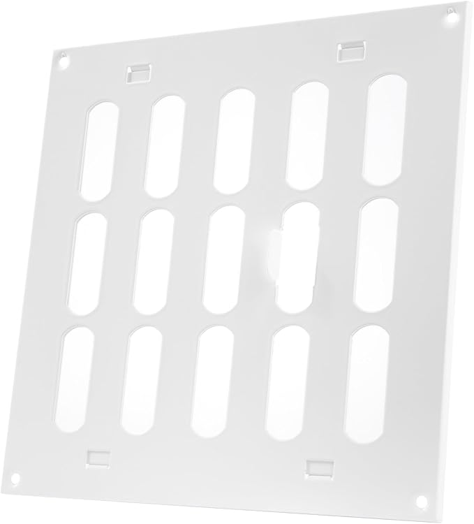 Vent Systems 8" x 8" Inch (Outer Dimensions) Metal Air Vent Grille - White Adjustable Register Vent Cover - Open/Close Air Supply Intake Wall Vent - Heating/Cooling Ceiling Grille for House, Garage