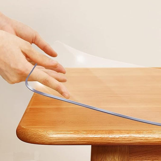 12x18 Inch Clear Desk Cover Protector 1.5mm Thick Plastic Desk Pad Mat PVC Table Cover Tablecloth Protector for Office Computer Writing Desk Side Table End Table Night Stand Dresser Water Heat Proof